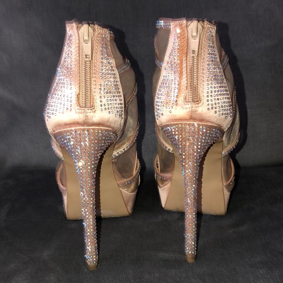 Steve Madden Nude Rhinestone Heels - Picture 3 of 7